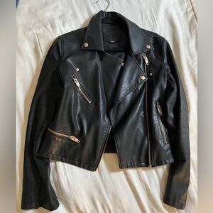 Blank NYC Faux Leather Moto Jacket | Rose Gold | Size S